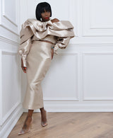 CANNES CHAMPAGNE PENCIL SKIRT