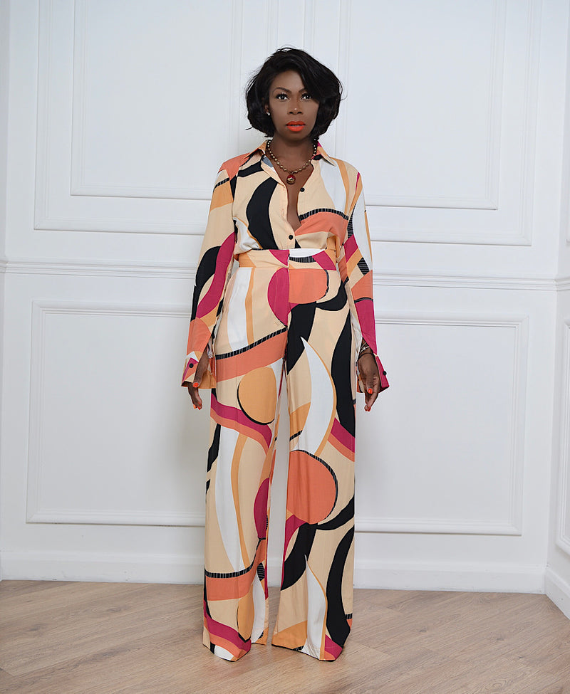 JAIPUR PRINTED WIDE LEG PANTS