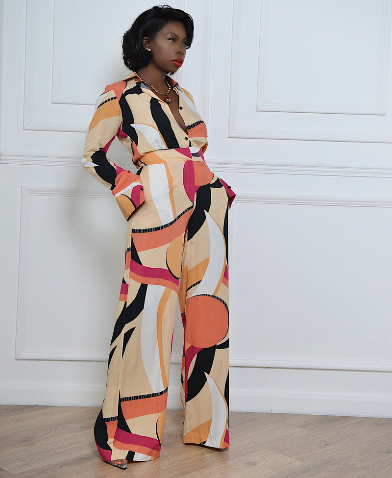 JAIPUR PRINTED WIDE LEG PANTS