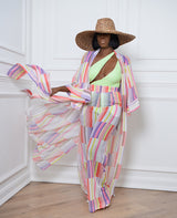 long printed pants in white with geometrical shapes