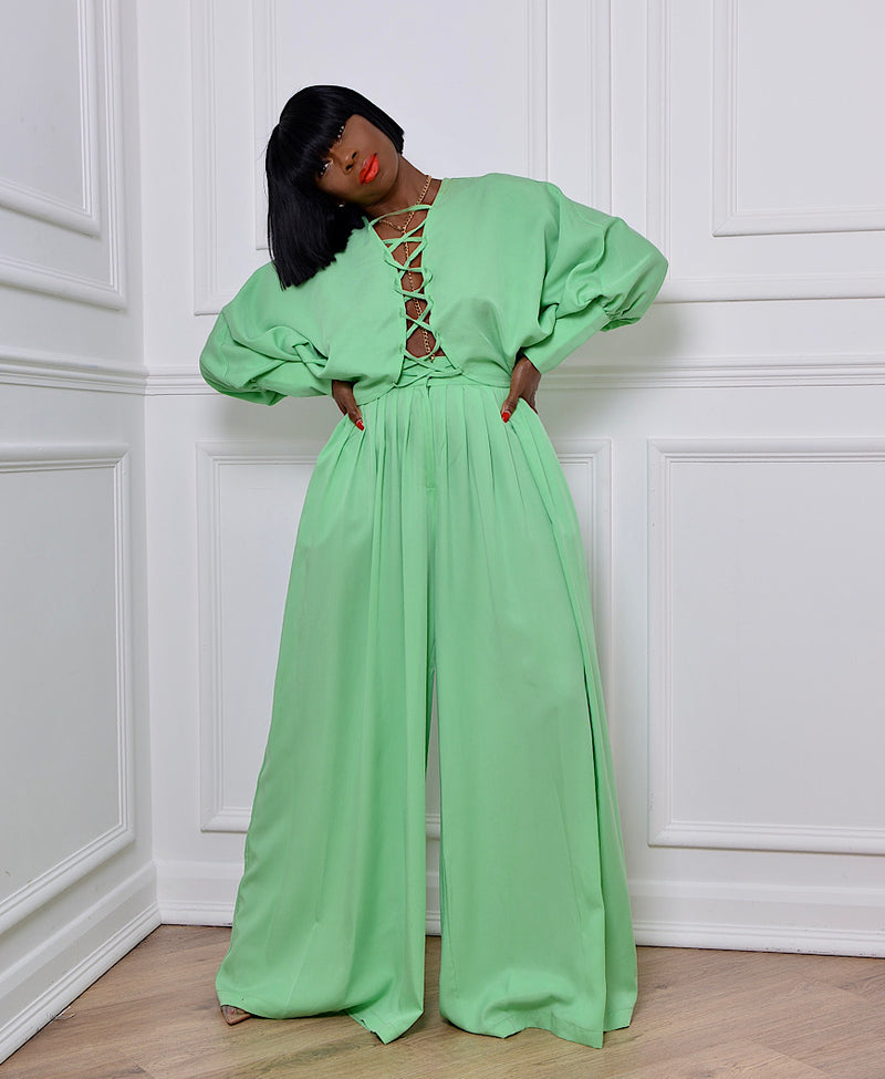 voluminous pants in green