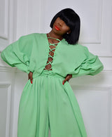 voluminous pants in green