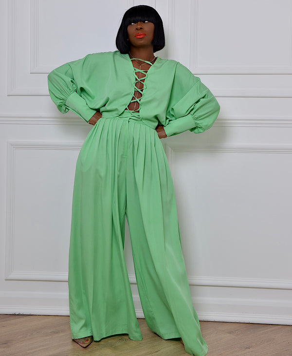 voluminous pants in green