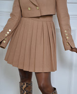PLEATED SKIRT IN BEIGE