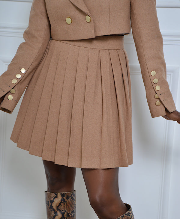 PLEATED SKIRT IN BEIGE